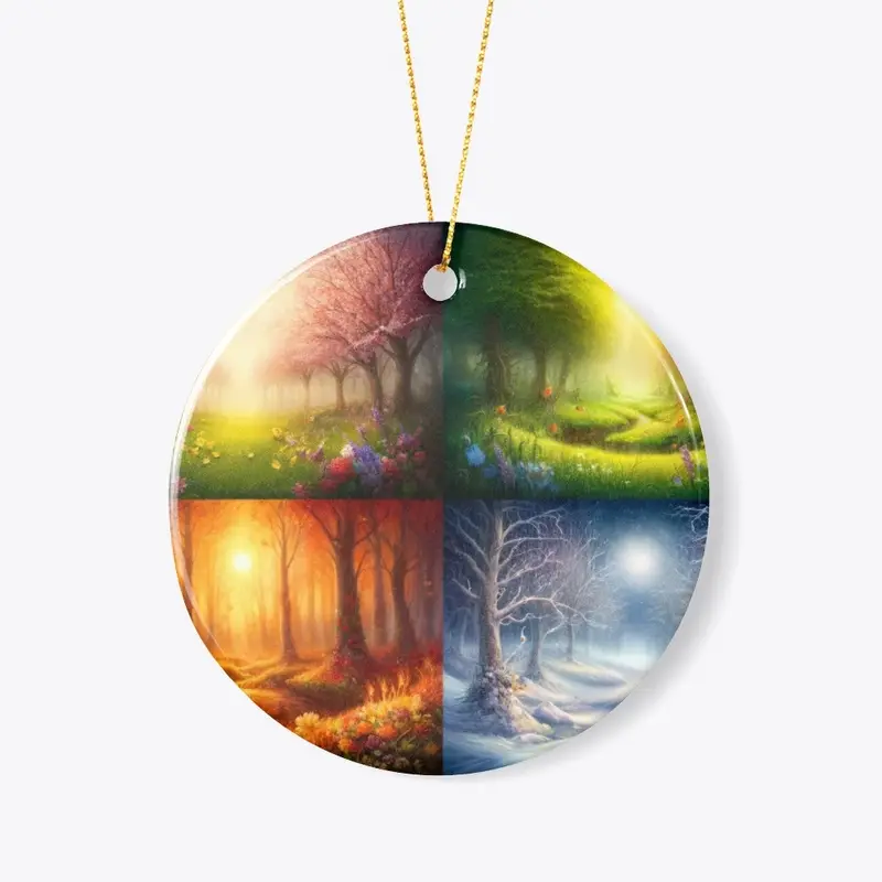 Live to the Seasons Ceramic Ornament