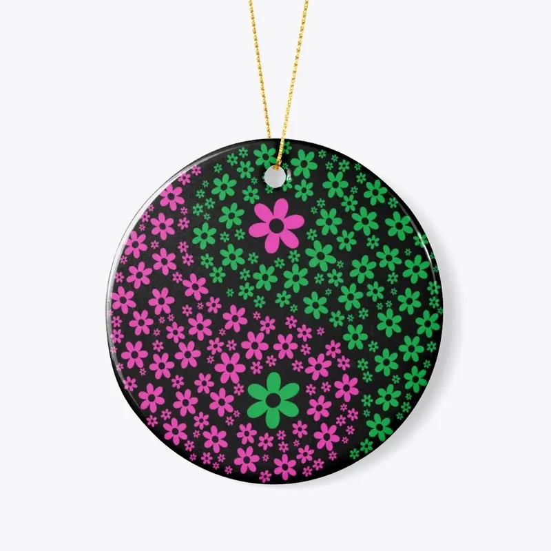 Flower Yin/Yang Ceramic Ornament